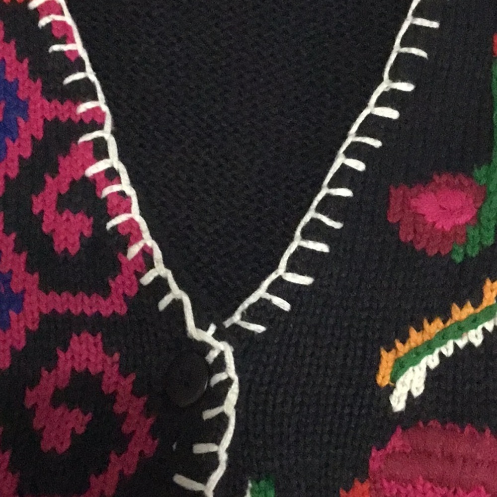PENDLETON Knock Abouts Vintage Knit Vest M – Multicolor Patchwork Tapestry Folk - Picture 9 of 16